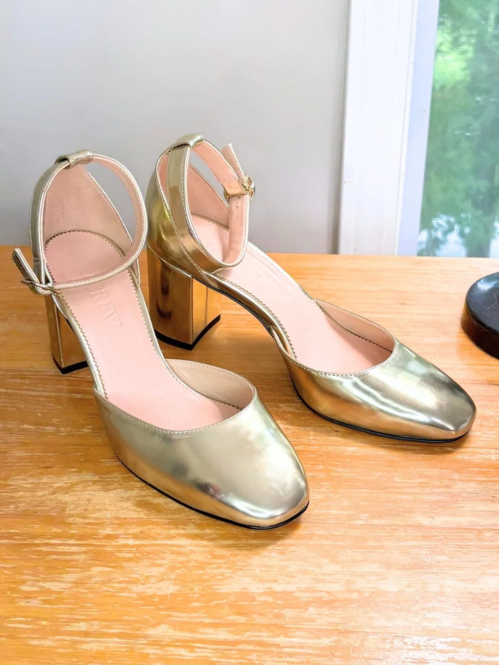 NWOB J. Crew Maisie Ankle Strap Metallic Heels